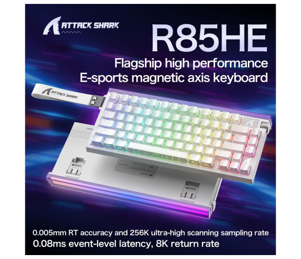 Attack Shark R85 HE Rapid Trigger 8kHz/256kHz biała - 1472694 - zdjęcie 7